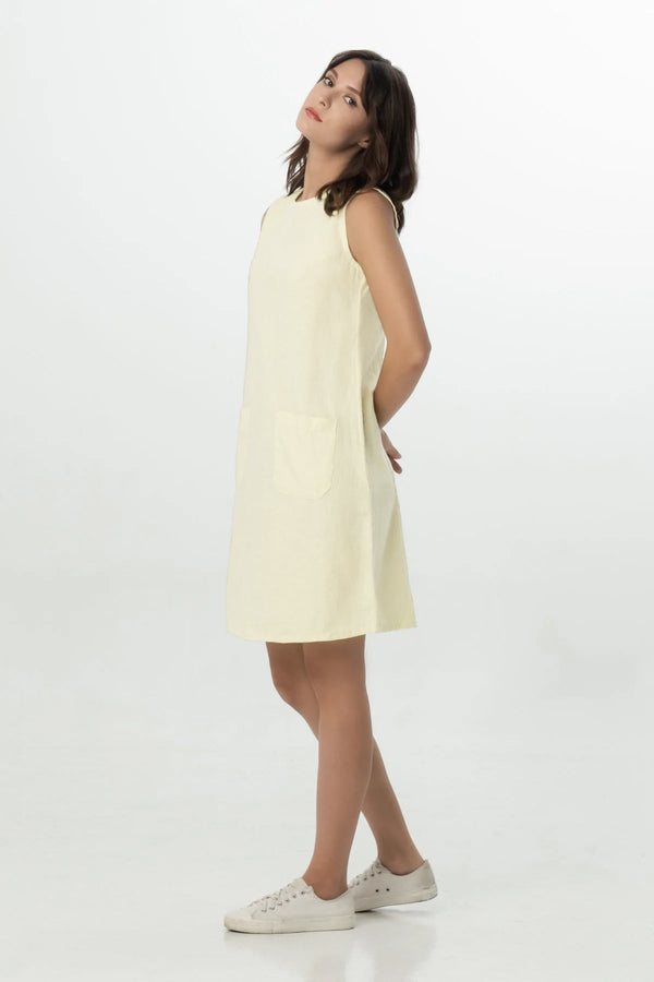 Alina Dress in Lemon Chiffon