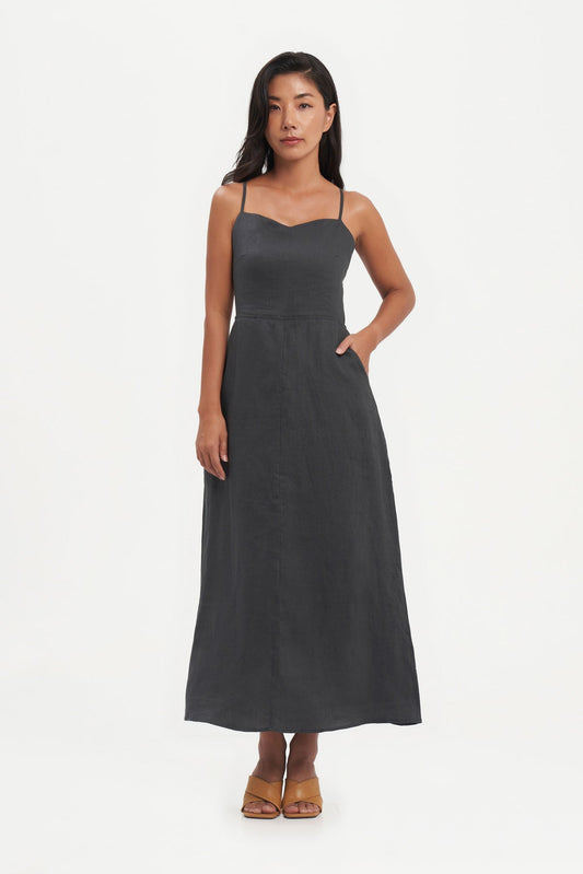 Kamaniya Dress in Charcoal