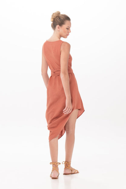 Tisya Dress in Mahogany