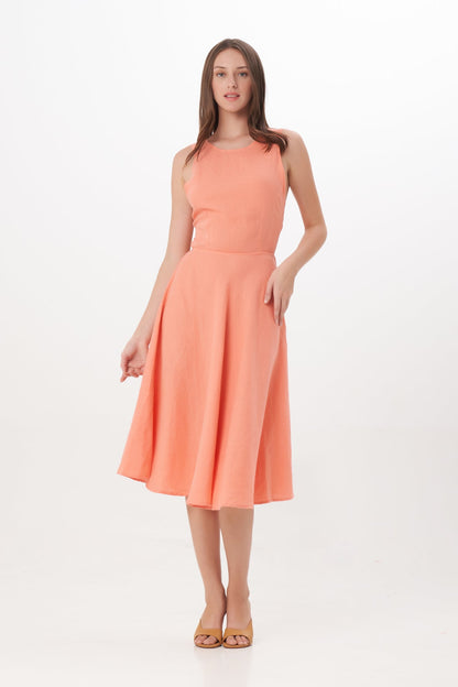Magnolia Dress in Living Coral