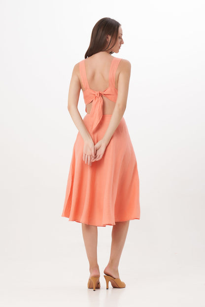 Magnolia Dress in Living Coral
