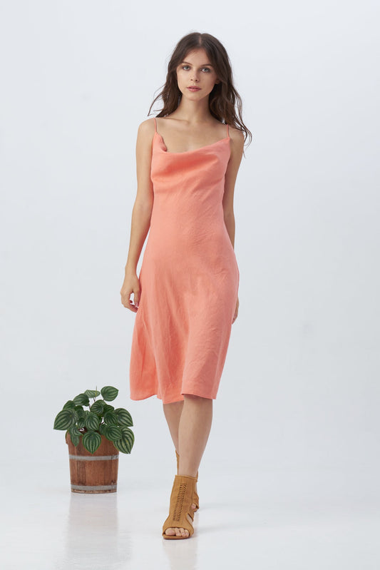 Zoya Dress in Living Coral